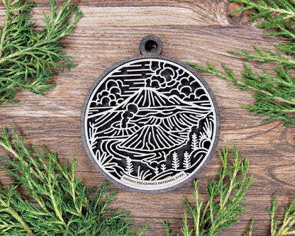 Hawaii Volcanoes National Park Line Art Ornament