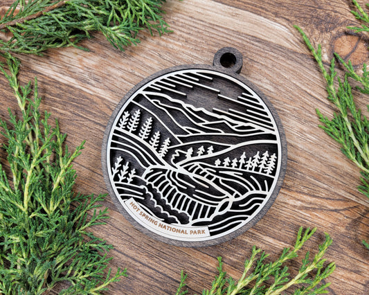 Hot Springs National Park Line Art Ornament