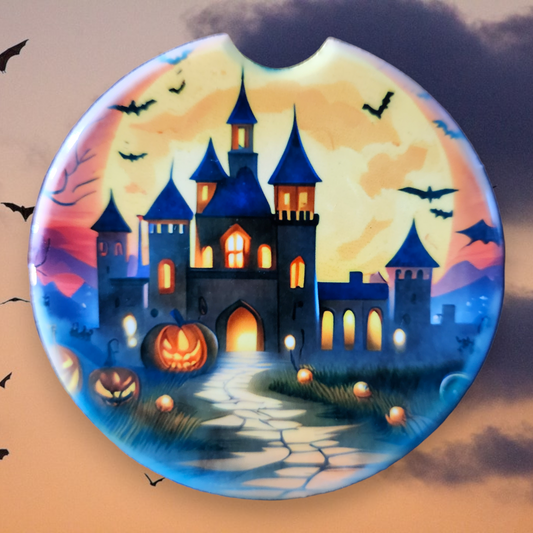 Halloween Castle and Pumpkin 13, Sandstone Car Coaster