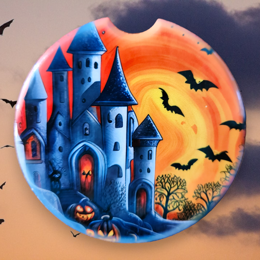 Halloween Castle and Pumpkin 14, Sandstone Car Coaster