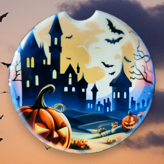 Halloween Castle and Pumpkin 20, Sandstone Car Coaster