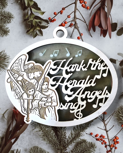 Hark the Herald Angels Sing Classic Christian Carol Ornament