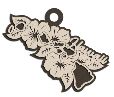 Hawaii State Flower Christmas Ornament