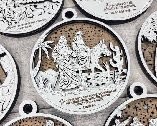 A King is Born Ornament - He took with Him Mary