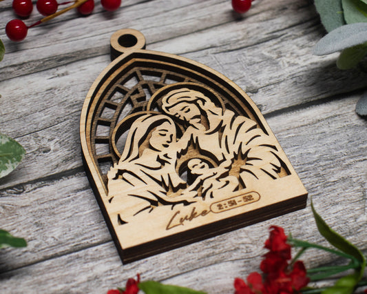Holy Family Arched Christmas Story Ornament