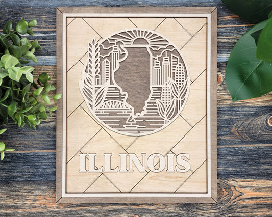Illinois State Heritage Frame Pop Sign