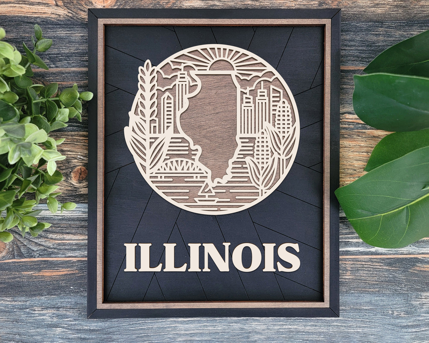 Illinois State Heritage Frame Pop Sign