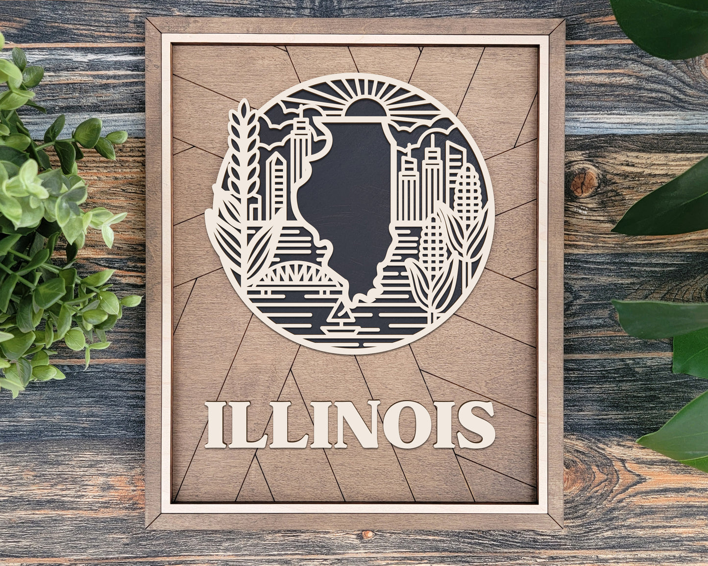 Illinois State Heritage Frame Pop Sign