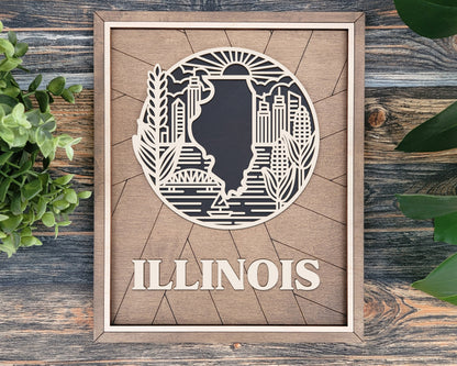 Illinois State Heritage Frame Pop Sign