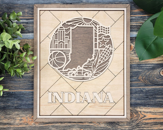 Indiana State Heritage Frame Pop Sign