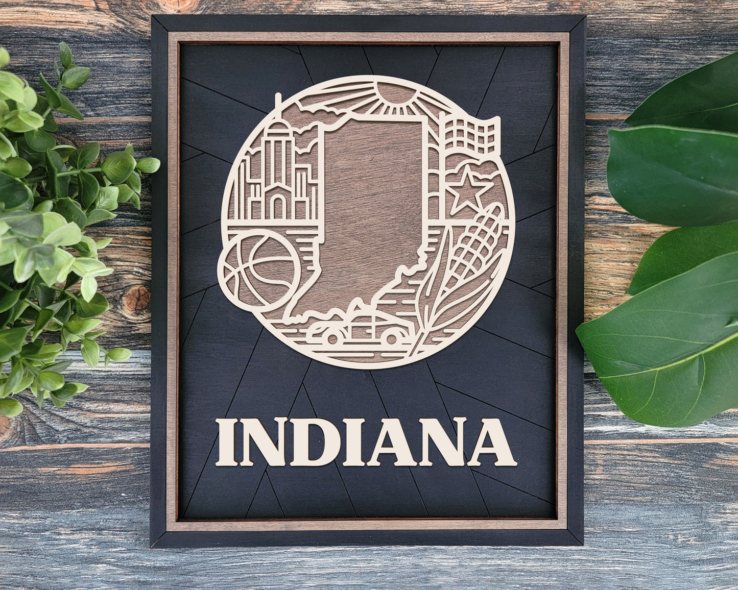 Indiana State Heritage Frame Pop Sign