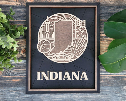 Indiana State Heritage Frame Pop Sign