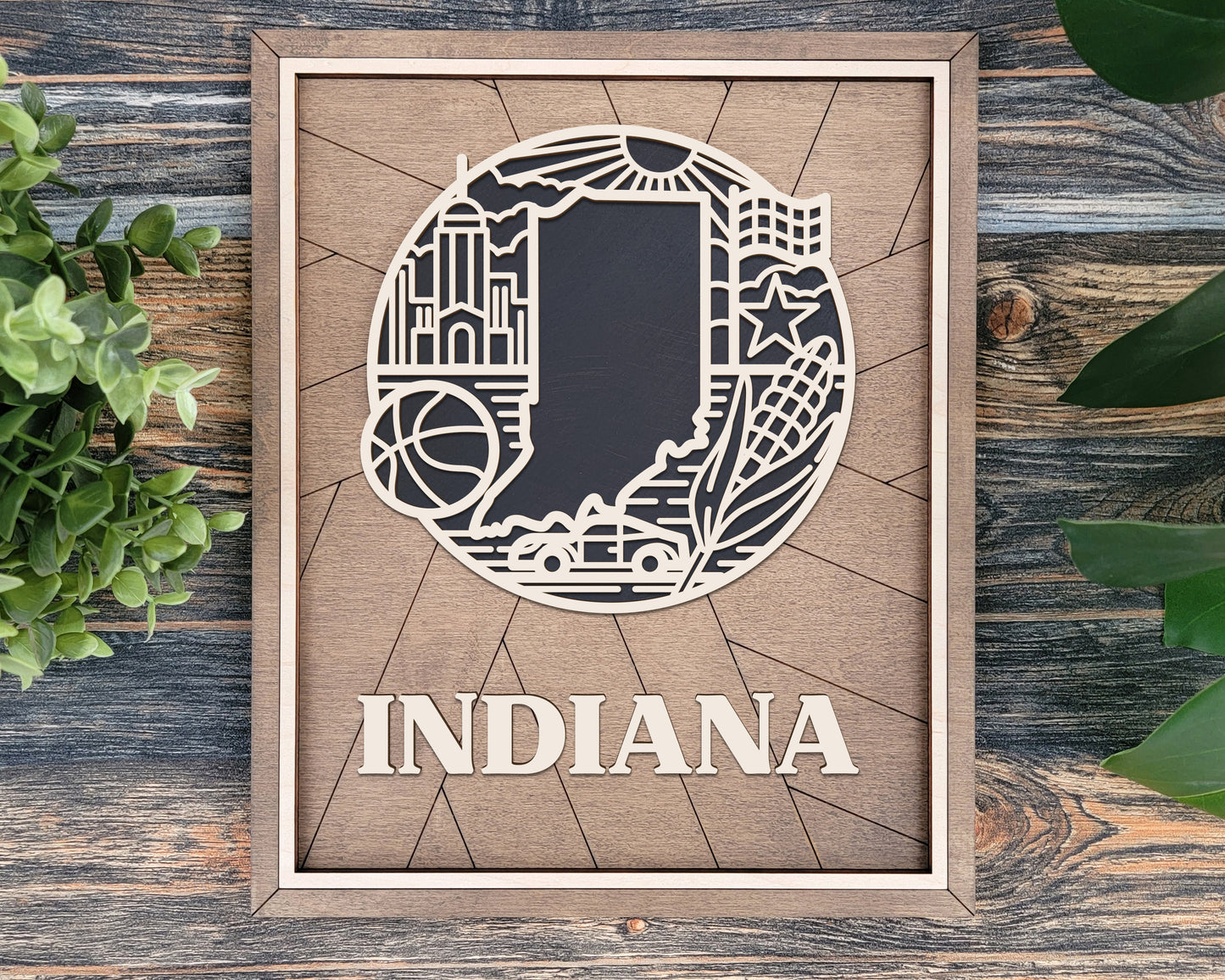 Indiana State Heritage Frame Pop Sign