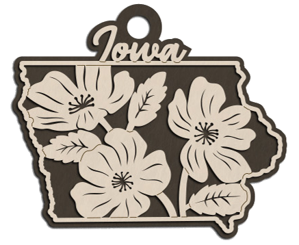 Iowa State Flower Christmas Ornament