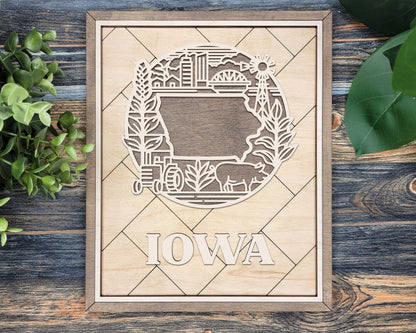 Iowa State Heritage Frame Pop Sign
