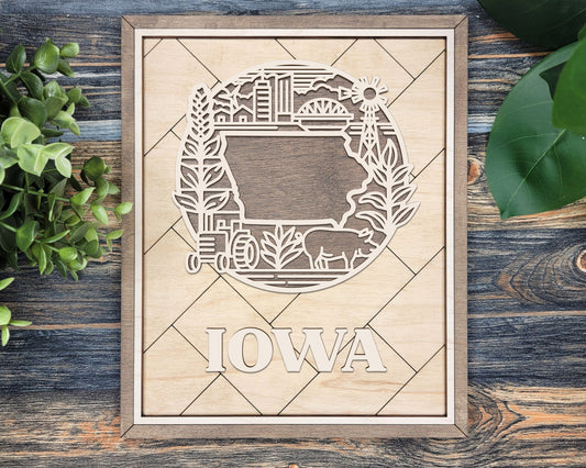 Iowa State Heritage Frame Pop Sign