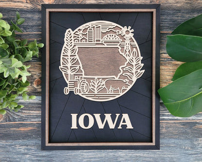 Iowa State Heritage Frame Pop Sign