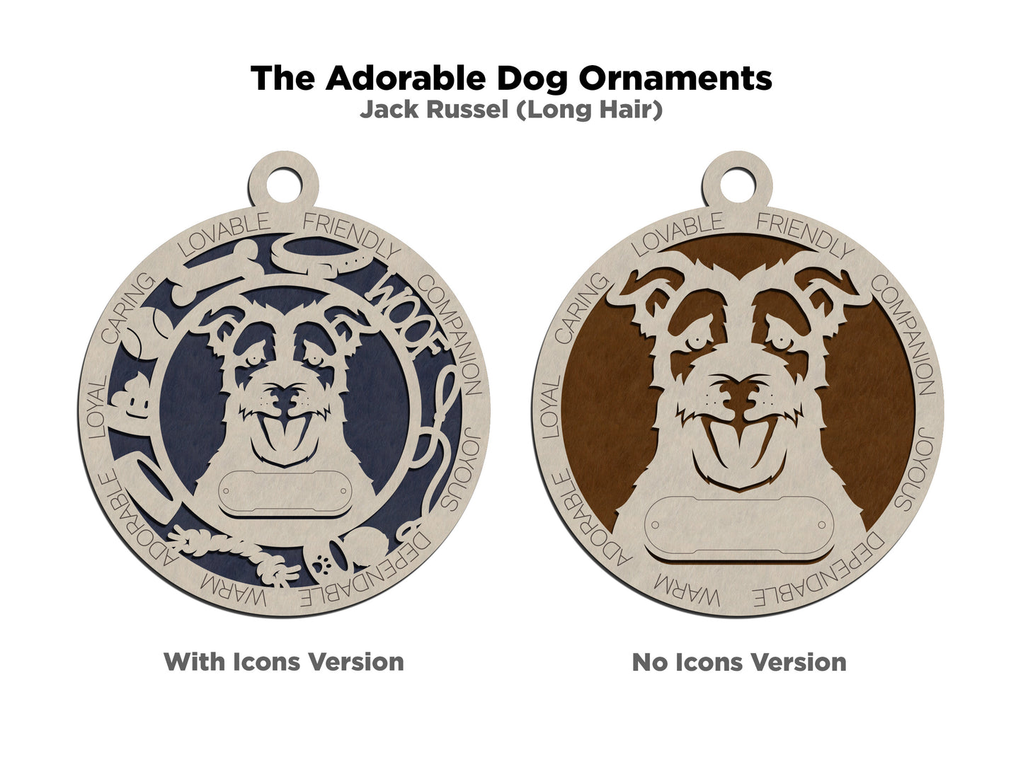 Jack Russel Longhair Dog Ornament