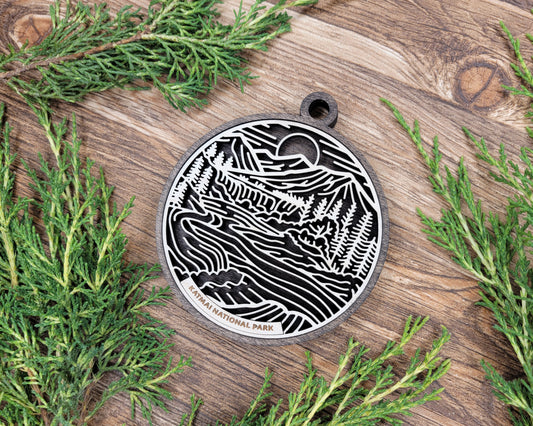 Katmai National Park Line Art Ornament