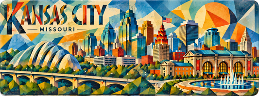 Kansas City Skyline Magnet - Cubist Style