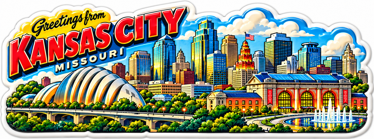 Kansas City Skyline Magnet - Puffy Style