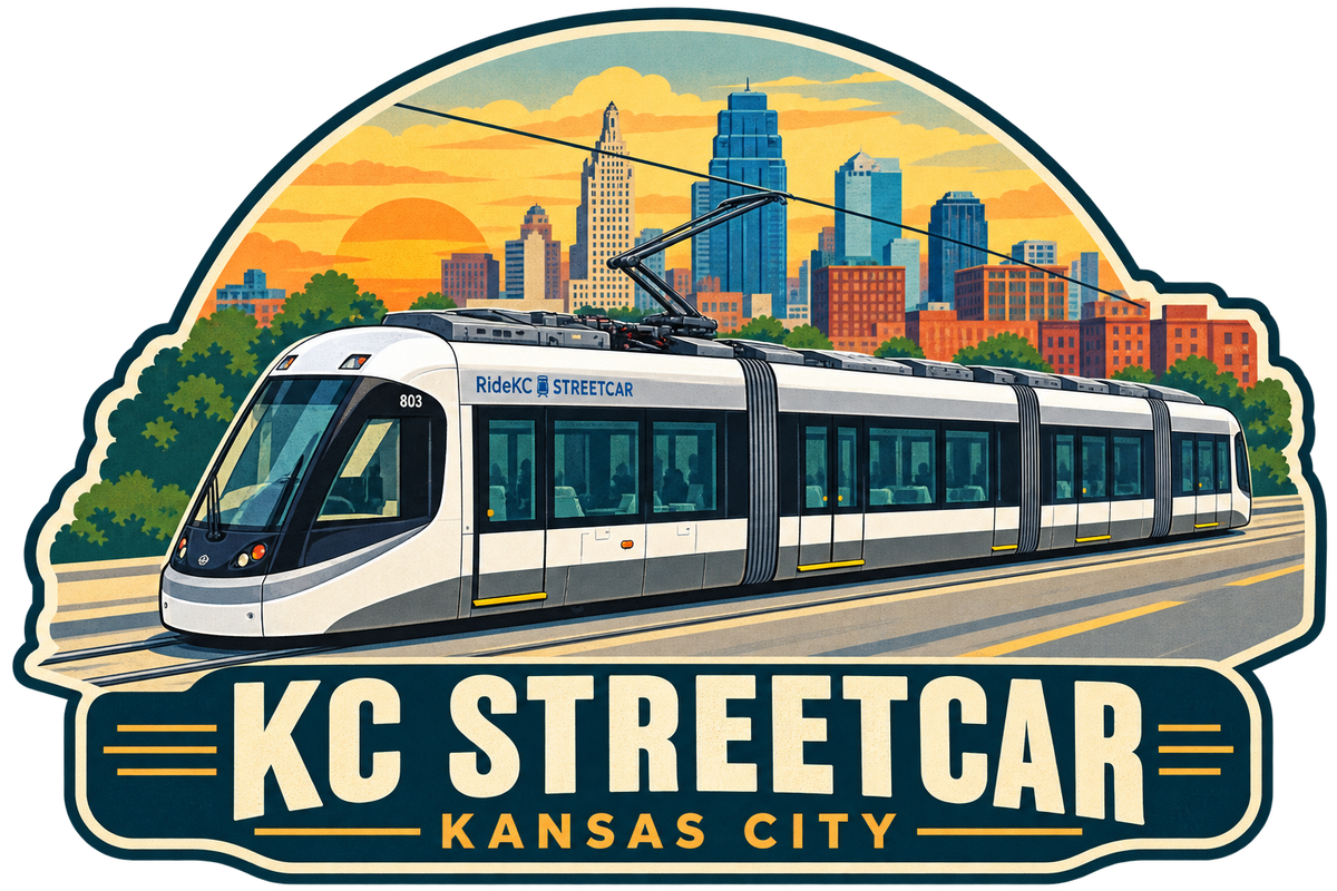 Kansas City Streetcar Magnet Vintage Sunset