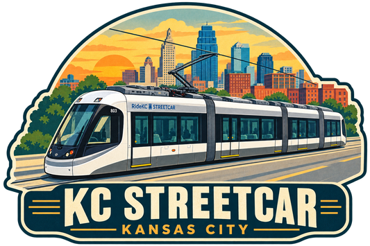 Kansas City Streetcar Magnet Vintage Sunset