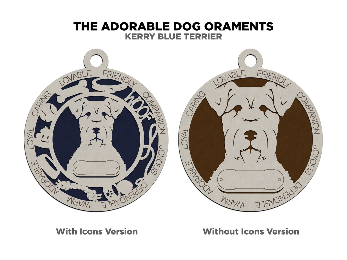 Kerry Blue Terrier Dog Ornament (96)
