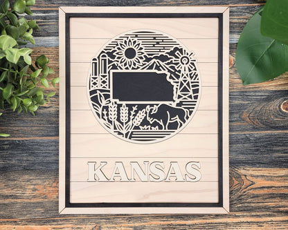 Kansas State Heritage Frame Pop Sign