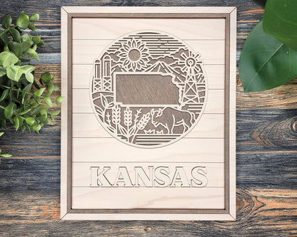 Kansas State Heritage Frame Pop Sign