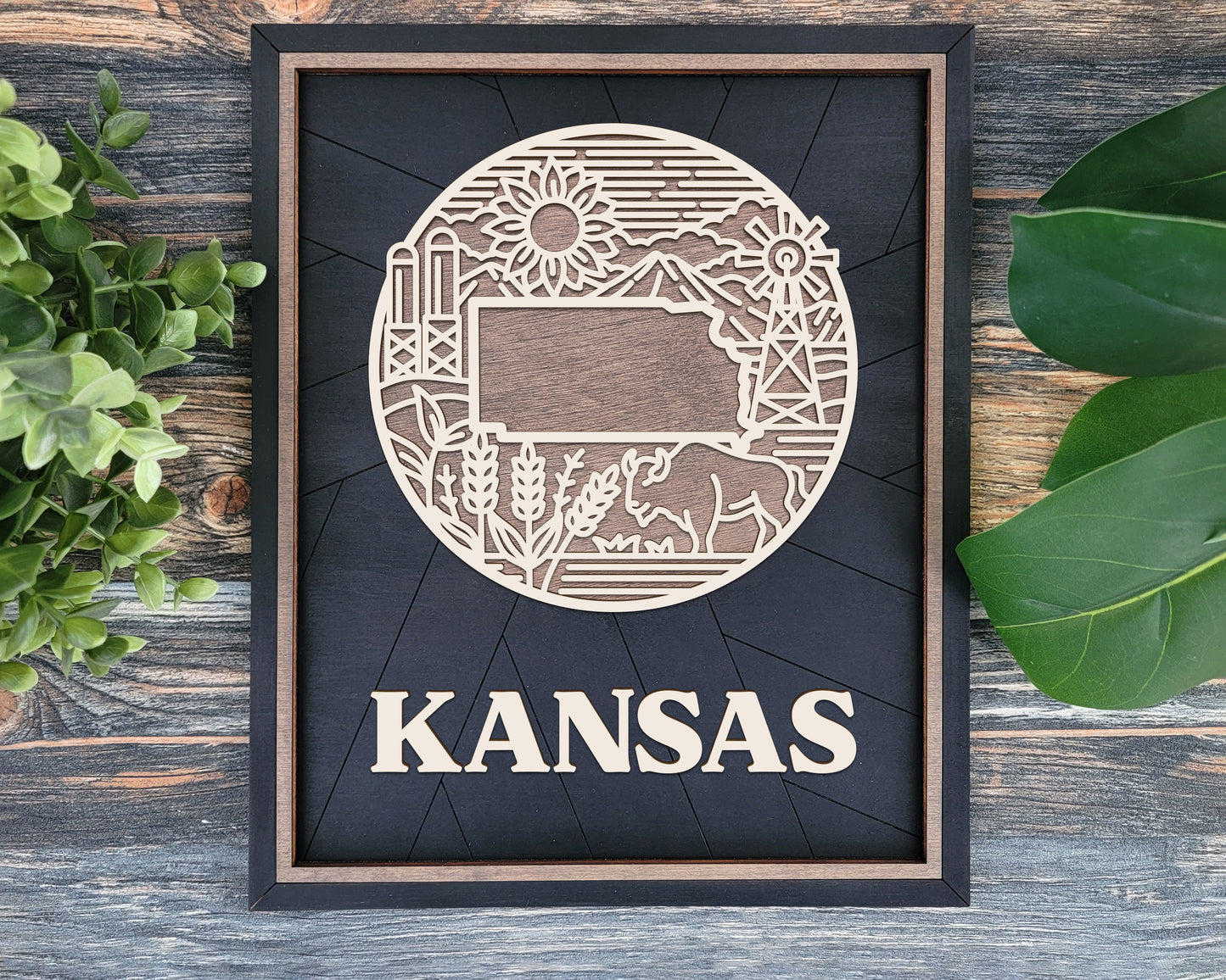 Kansas State Heritage Frame Pop Sign