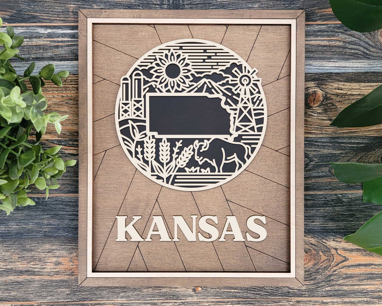 Kansas State Heritage Frame Pop Sign
