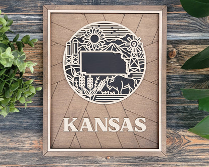 Kansas State Heritage Frame Pop Sign