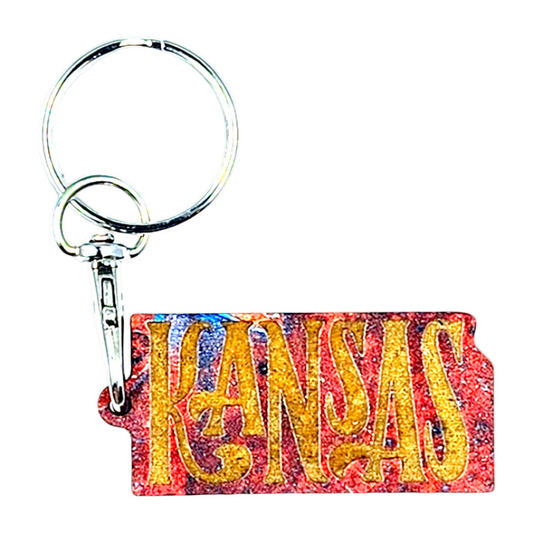 Kansas Keychain - Etched