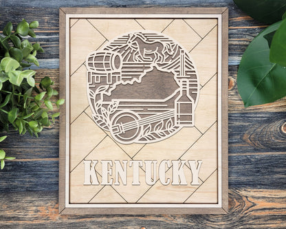 Kentucky State Heritage Frame Pop Sign