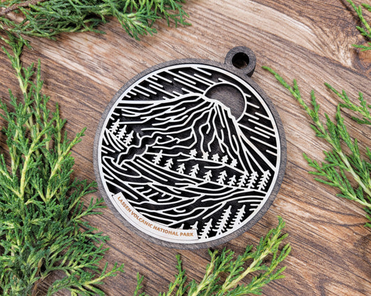 Lassen Volcanic National Park Line Art Ornament