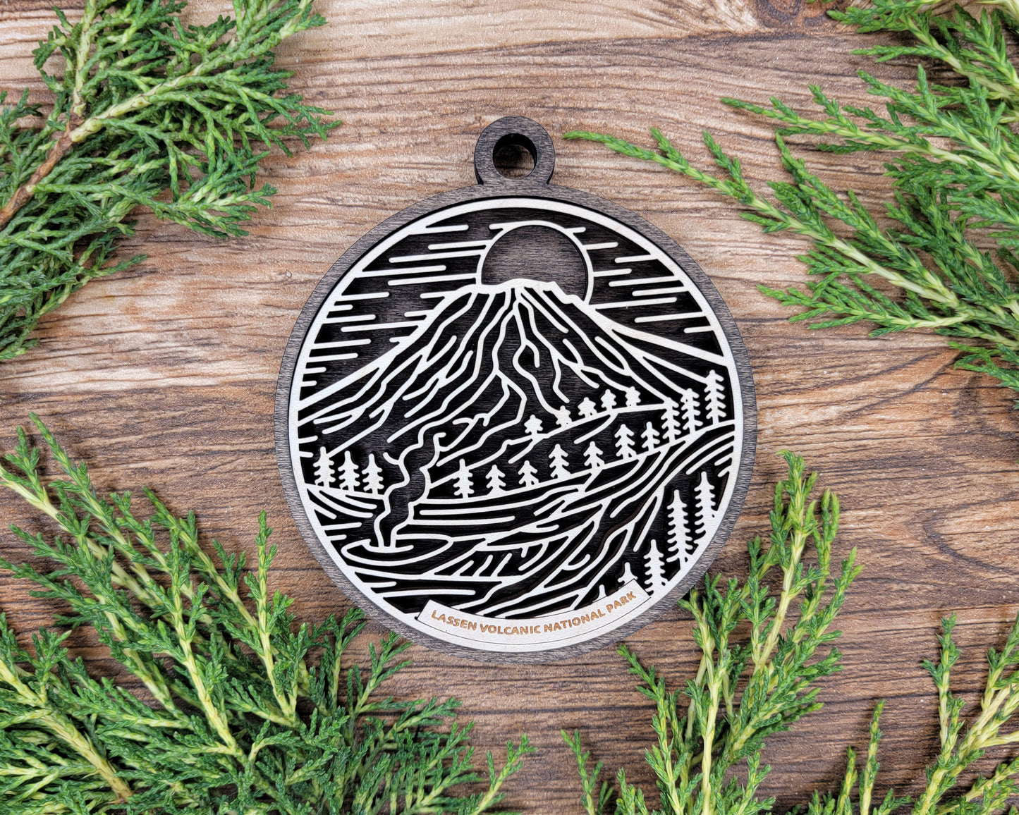 Lassen Volcanic National Park Line Art Ornament