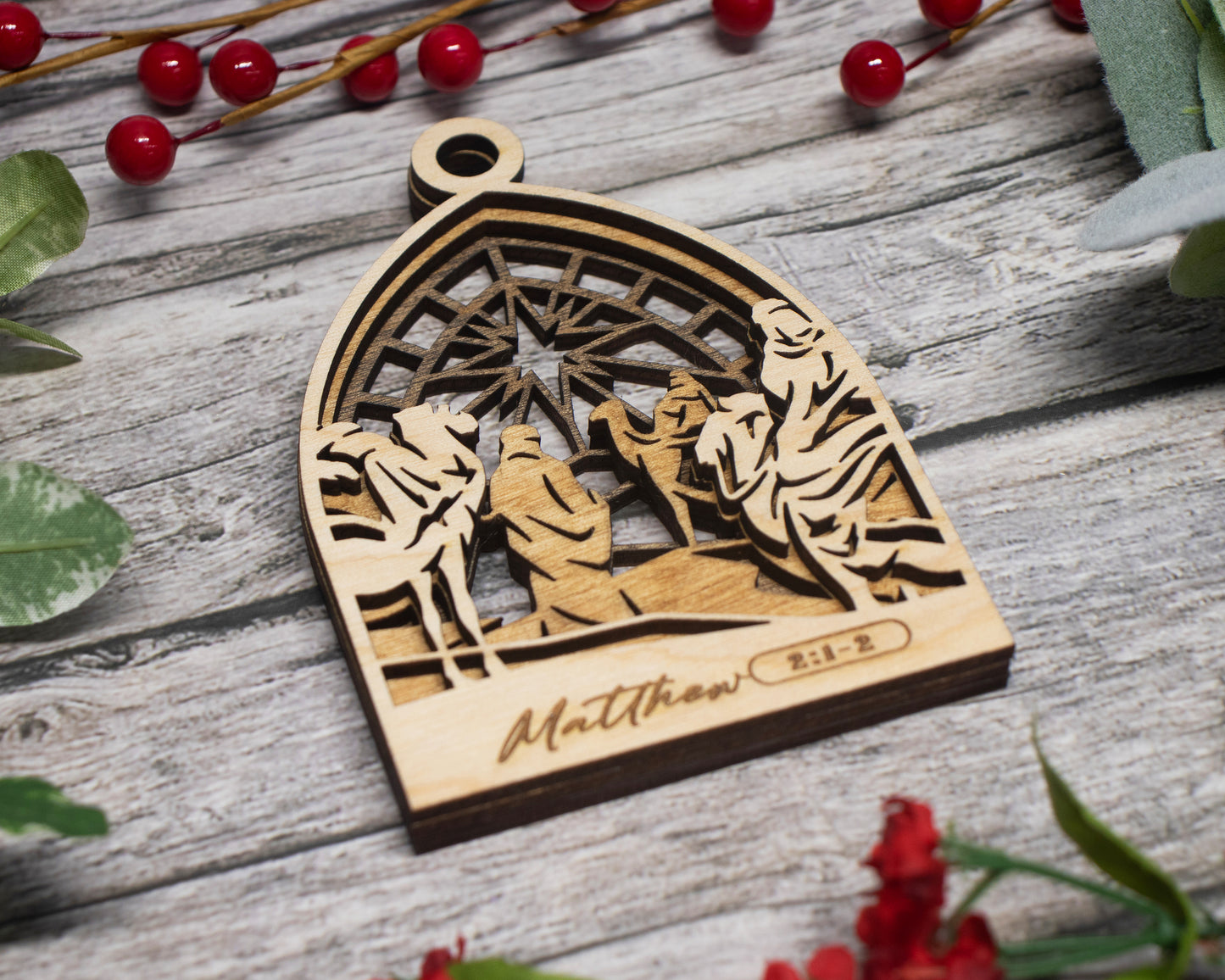3 Kings Journey Arched Christmas Story Ornament