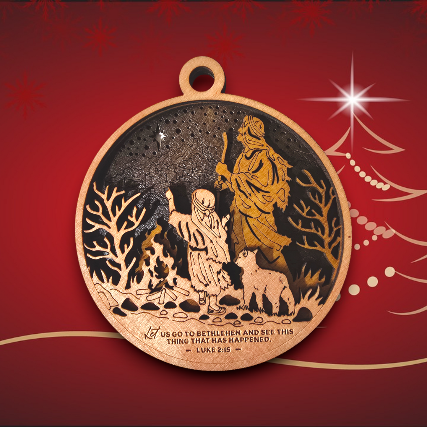 A King is Born Ornament - Let Us Go to Bethlehem