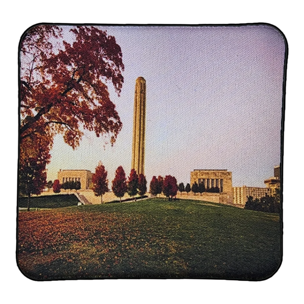 Liberty Memorial in the Fall, Neoprene Square Cup Coaster