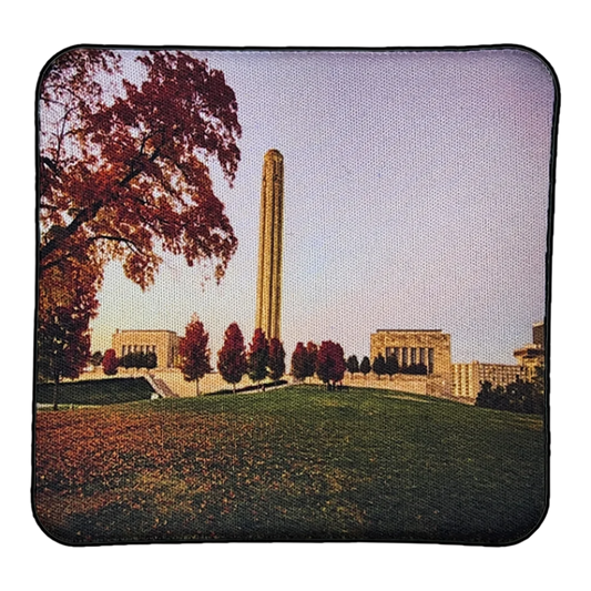 Liberty Memorial in the Fall, Neoprene Square Cup Coaster