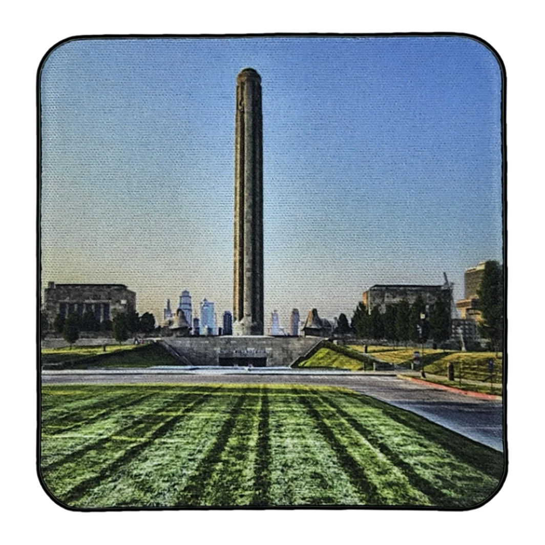 Liberty Memorial in Summer, Neoprene Square Cup Coaster