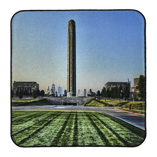 Liberty Memorial in Summer, Neoprene Square Cup Coaster