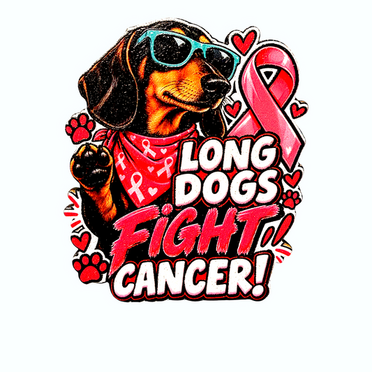 Long Dogs Fight Cancer Magnet