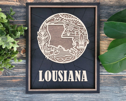 Louisiana State Heritage Frame Pop Sign