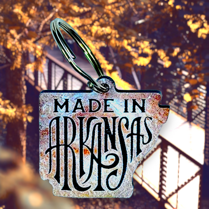 Made in Arkansas Pattern Acrylic Etched Keychain