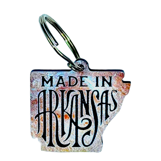 Made in Arkansas Pattern Acrylic Etched Keychain