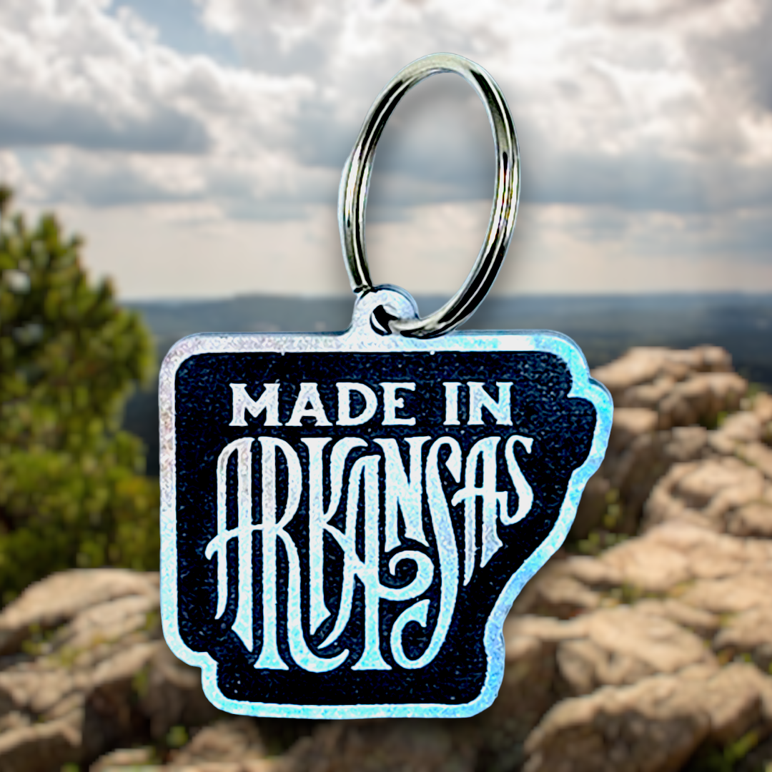 Made in Arkansas Raised Keychain