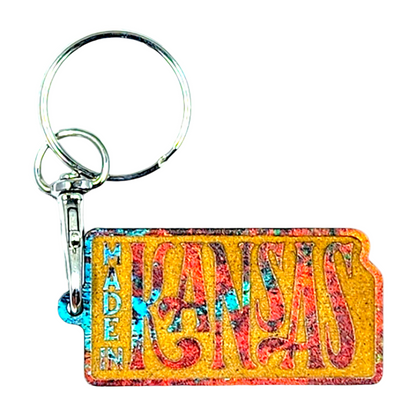 Made in Kansas Keychain - Raised