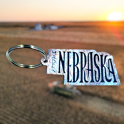 Made in Nebraska Keychain - Etched